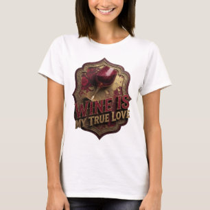 Knackiges Gold WINE IST MEINE WAHRE LIEBE Statemen T-Shirt