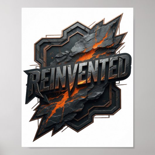 Knackiges Grau NEU ERFUNDEN Textdesign Poster (Vorne)