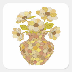 Knackiges graues abstraktes Geschenk-Sticker Quadratischer Aufkleber