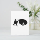 knackiges Hallo, Corgi ruhig Postkarte (Stehend Vorderseite)