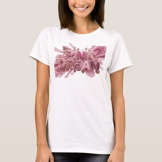Knackiges Pink PINK DREAM Statement T-Shirt (Vorderseite)