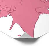Knackiges Rosa PINK SPLASH Textildesign Poster (Ecke)