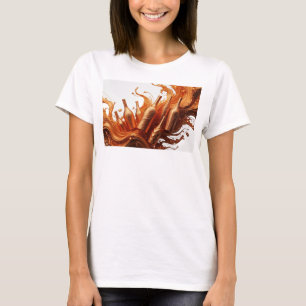 Knackiges Rotes ABSTRACT ART Tragbare Kunst T-Shirt