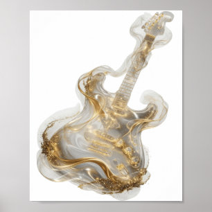 Knackiges Silber ABSTRACT ART Fashion-Druck Poster
