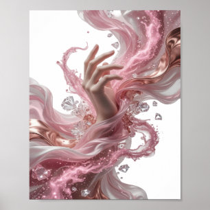 Knackiges Silber ABSTRACT ART Grafikdesign v2 Poster