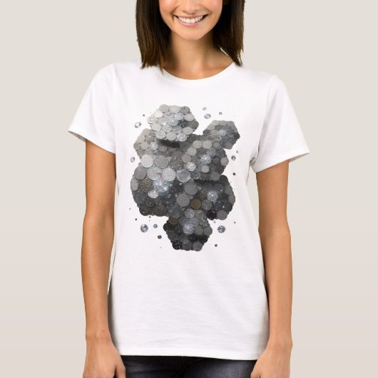 Knackiges Silber ABSTRACT ART Kunstprint T-Shirt (Vorderseite)