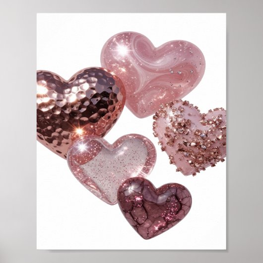 Knackiges Silber ABSTRACT ART Mode Druck Poster (Vorne)
