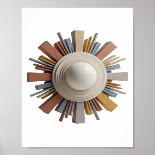 Knackiges Silber ABSTRACT ART Moderne Gestaltung v Poster (Vorne)