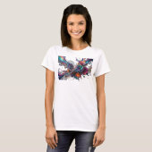 Knackiges Silber ABSTRACT ART Statement T-Shirt (Vorne ganz)