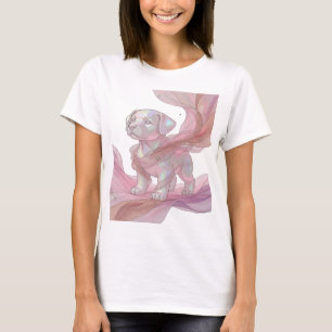 Knackiges Silber BABY WELPE IM WELTALL Design T-Shirt