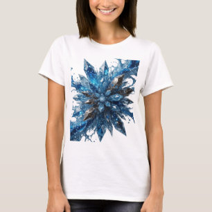 Knackiges Silber BLUE ICE STAR Shirt-Design T-Shirt