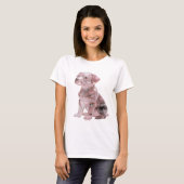 Knackiges Silber GLASIGES WELPEN Statement-Design T-Shirt (Vorne ganz)