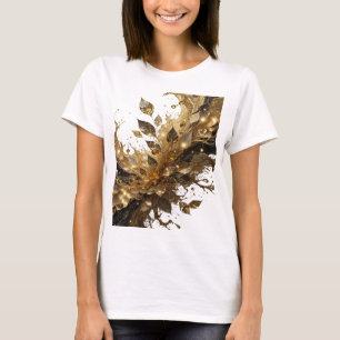 Knackiges Silber GOLDENE BLÄTTER UND GELLIGE BLASE T-Shirt