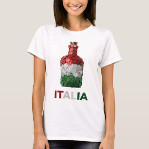 Knackiges Silber ITALIA Textdesign T-Shirt