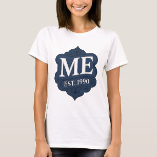 Knackiges Silber ME EST 1990 3D-Textkunst T-Shirt