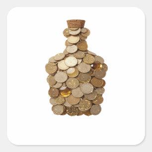 Knackiges Silber MONEY BOTTLE Aufkleber Kunst