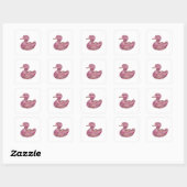 Knackiges Silber PINK DUCK Aufkleber Kunst (Blatt)