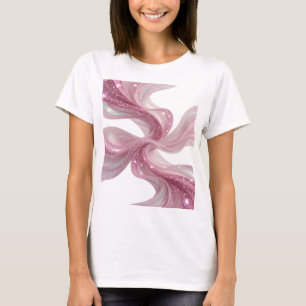 Knackiges Silber PINK GLITTER-WELLEN 3D-Textkunst T-Shirt