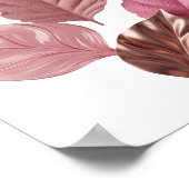 Knackiges Silber PINK LEAVES Slogan Design Poster (Ecke)