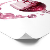 Knackiges Silber PINK WINE Druck Poster (Ecke)