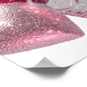 Knackiges Silber THREE HEARTS 3D-Textkunst Poster (Ecke)