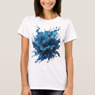 Knackiges Silber WATER FLOWERS 3D Text Kunst T-Shirt