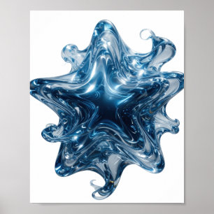 Knackiges Silber WATER STAR Custom Design Poster