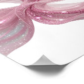Knackiges Silbernes PINK GLITTER-WELLEN 3D-Textkun Poster (Ecke)