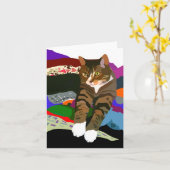 "KNADEN ZU FALSCHEN"-Katze Karte (Gelbe Blume)