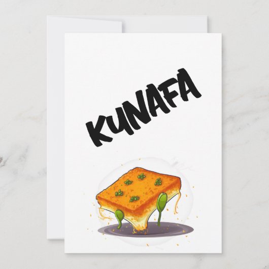 Knafeh Kunafa Kunafeh wurde von der AI hergestellt Einladung (Rückseite)