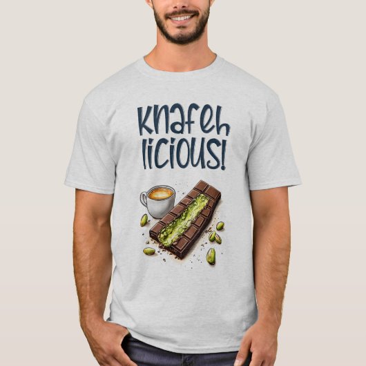 Knafehlicious Chocolate Kunafa Pistachio Kaffee T-Shirt (Vorderseite)
