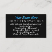 Knall. Baugewerbe Dachrenovierung Visitenkarte (Rückseite)