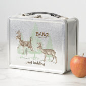 Knall! Gerade scherzend! Jagd-Rotwild Metall Lunch Box (Beispiel)