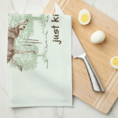 Knall! Gerade scherzend! Jagd-Spaß-Grün Geschirrtuch (Viertel Falte)