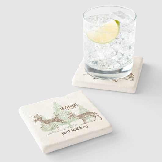 Knall! Ich mach nur Schluss! Spaß der Jagd Steinuntersetzer (Seitenansicht)