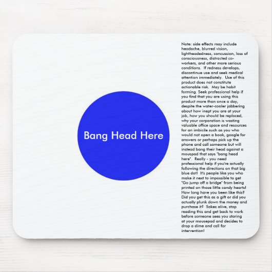 Knall-Kopf hier Mousepad (Vorne)