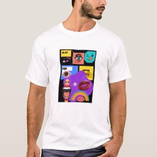 Knallbuntes Pop-Art-Explosion-T-Shirt | Retro-Comi T-Shirt