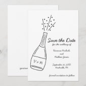 Knallende Champagnerflasche Save-the-Date Einladung (Vorne/Hinten)
