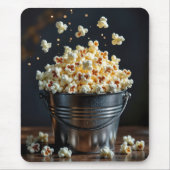 Knallendes Popcorn in einem Metall-Eimer Mousepad (Vorne)