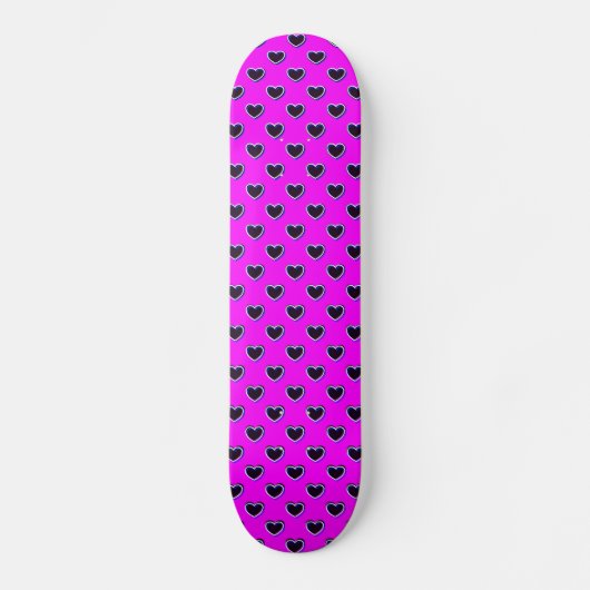 Knallige Farben Rosa Und Schwarzes Skateboard (Vorderseite)