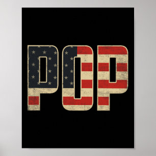 Knallige patriotische amerikanische Flagge Vater-T Poster