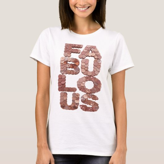 Knallpink FABULOUS Grafikdesign T-Shirt (Vorderseite)