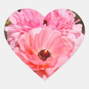 Knallpink Herz-Aufkleber