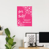 Knallrosa 30. Geburtstagsfeier Willkommen Poster (Heimbüro)