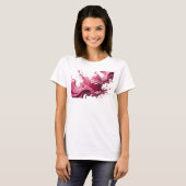 Knallrosa ABSTRACT ART Design T-Shirt (Vorne ganz)