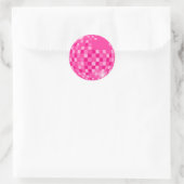 Knallrosa Disco Boogie Runder Aufkleber (Tasche)