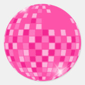 Knallrosa Disco Boogie Runder Aufkleber (Vorderseite)