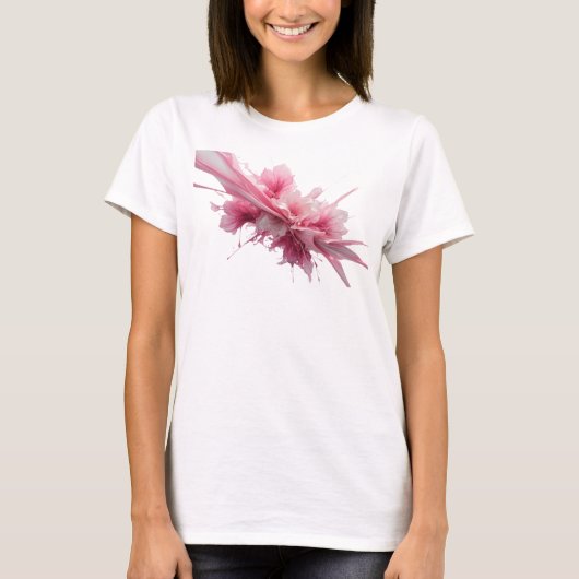 Knallrosa PINK-FARB-SPLASH-Text-Design T-Shirt (Vorderseite)