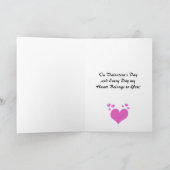 Knallrosa u. schwarze Valentinstag-Karte Feiertagskarte (Innenseite)