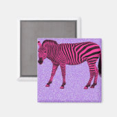 Knallrosa Zebra auf Magnet (Vorderseite/Rückseite)